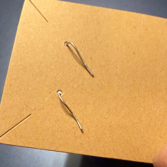 4 for $20 Sale- Handcrafted Blue & White Swirly Tubular Glass Bead Earrings - Picture 5 of 6